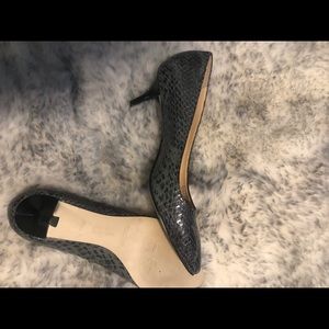 Cole Haan snakeskin low pumps